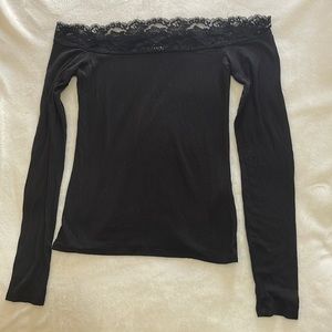 Hollister women’s off the shoulders black top.